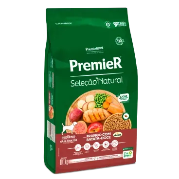 Racao Premier Selecao Natural Caes Adultos Racas Pequenas Frango com Batata Doce 10.1kg lateral